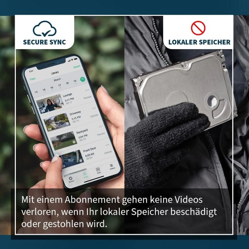 Arlo AVD1001-100EUS videós vezetékes kapucsengő - fekete/fehér