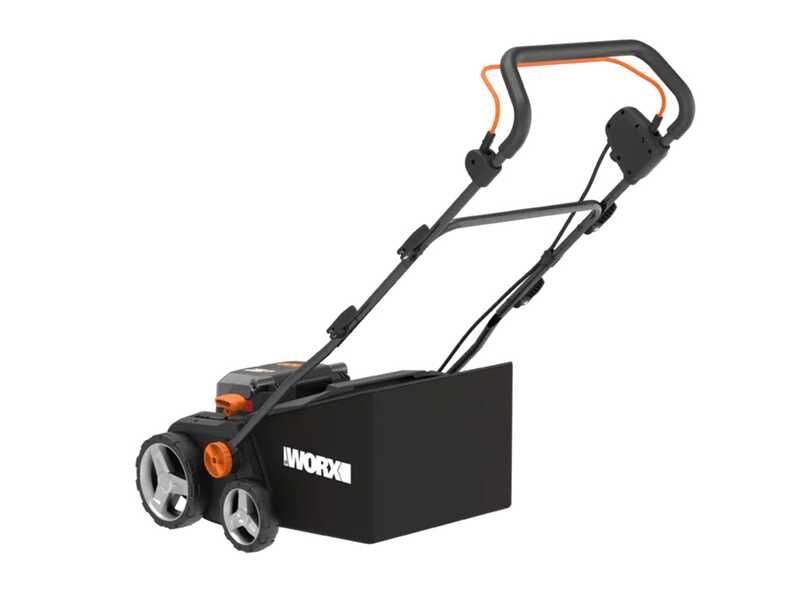 WORX WG855E.9 akkumulátoros gyepszellőztető/lazító-36cm, 40lit, 40v(2x20v)