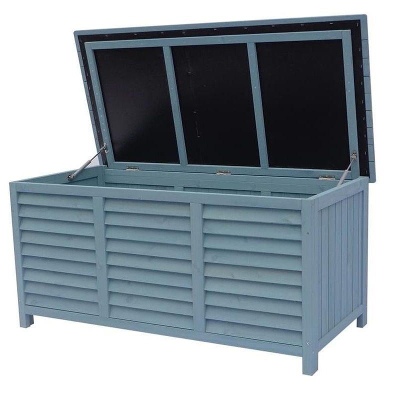 Habitat et Jardin Macao kerti tárolódoboz fából, 130x64x60cm - pasztell kék (93318)