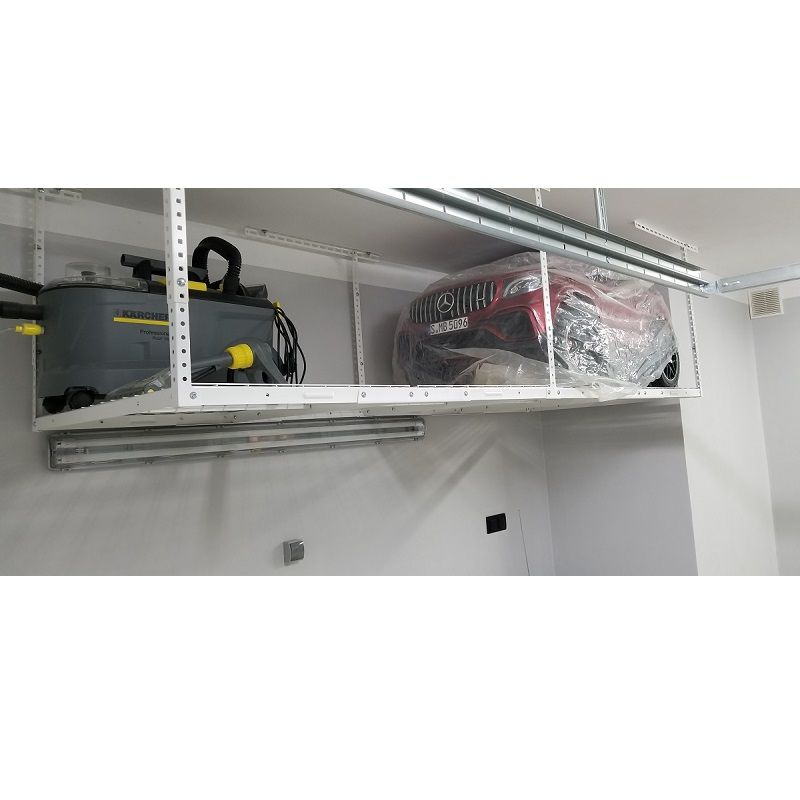 Ergosolid SG38W mennyezeti garázspolc, állítható magassággal, 250kg, 244x91,7cm - fehér