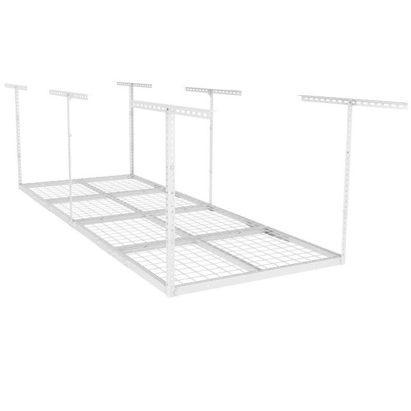 Ergosolid SG38W mennyezeti garázspolc, állítható magassággal, 250kg, 244x91,7cm - fehér