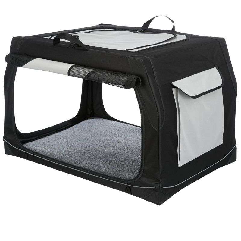 Trixie utazó box Vario L, 99x67x61/71cm, hordtáskával - fekete/szürke (39724)