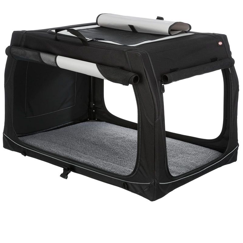 Trixie utazó box Vario L, 99x67x61/71cm, hordtáskával - fekete/szürke (39724)