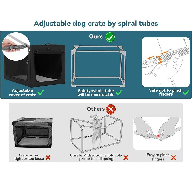 Petsfit utazó box, ágybetéttel, 91,5x61x58cm - fekete (DCC10413-01L)