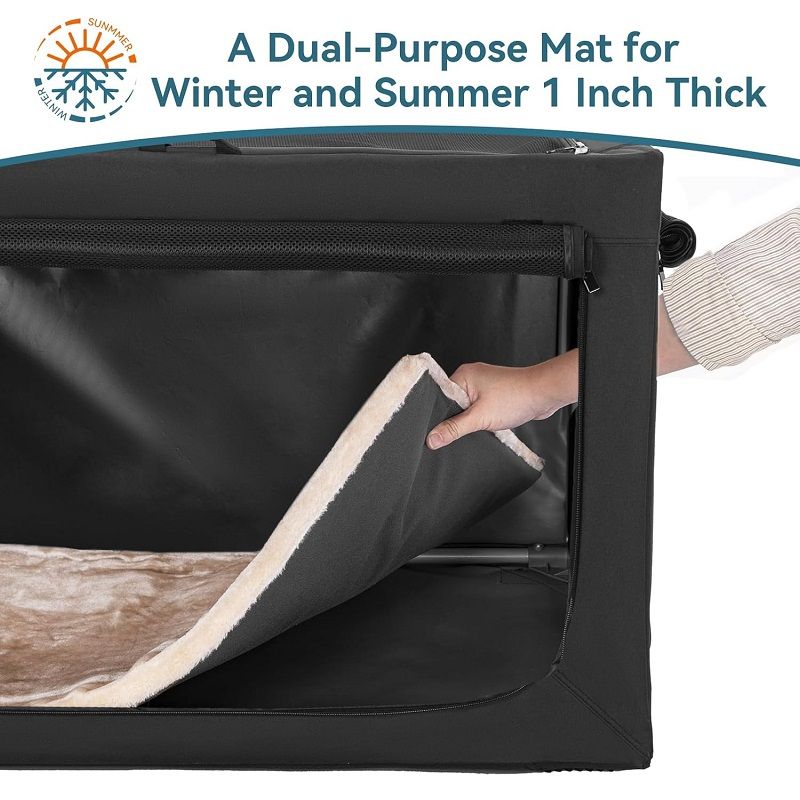 Petsfit utazó box, ágybetéttel, 91,5x61x58cm - fekete (DCC10413-01L)