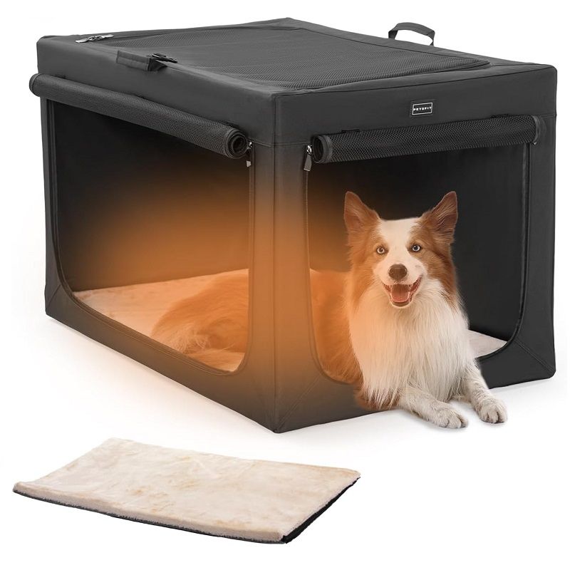 Petsfit utazó box, ágybetéttel, 91,5x61x58cm - fekete (DCC10413-01L)