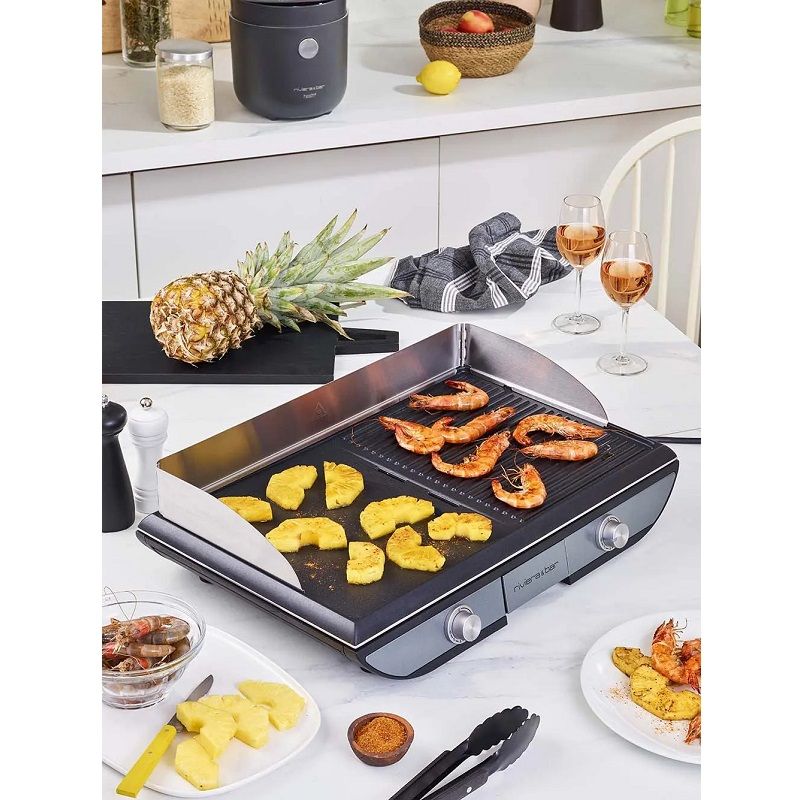 Riviera&Bar Plancha két zónás asztali grillsütő, 53,5x33cm, 2300W (QPL 570)