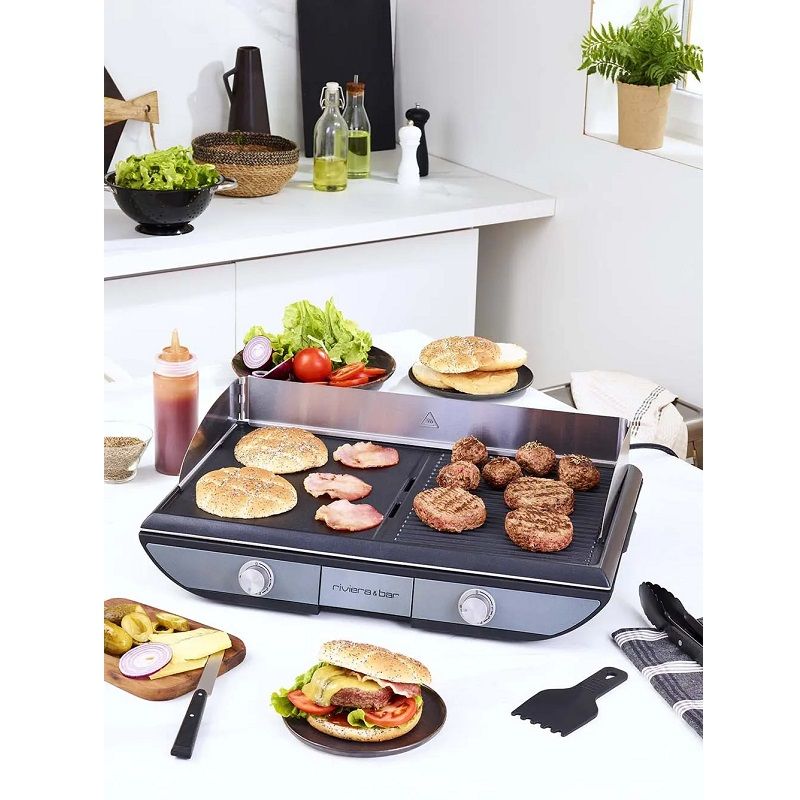 Riviera&Bar Plancha két zónás asztali grillsütő, 53,5x33cm, 2300W (QPL 570)