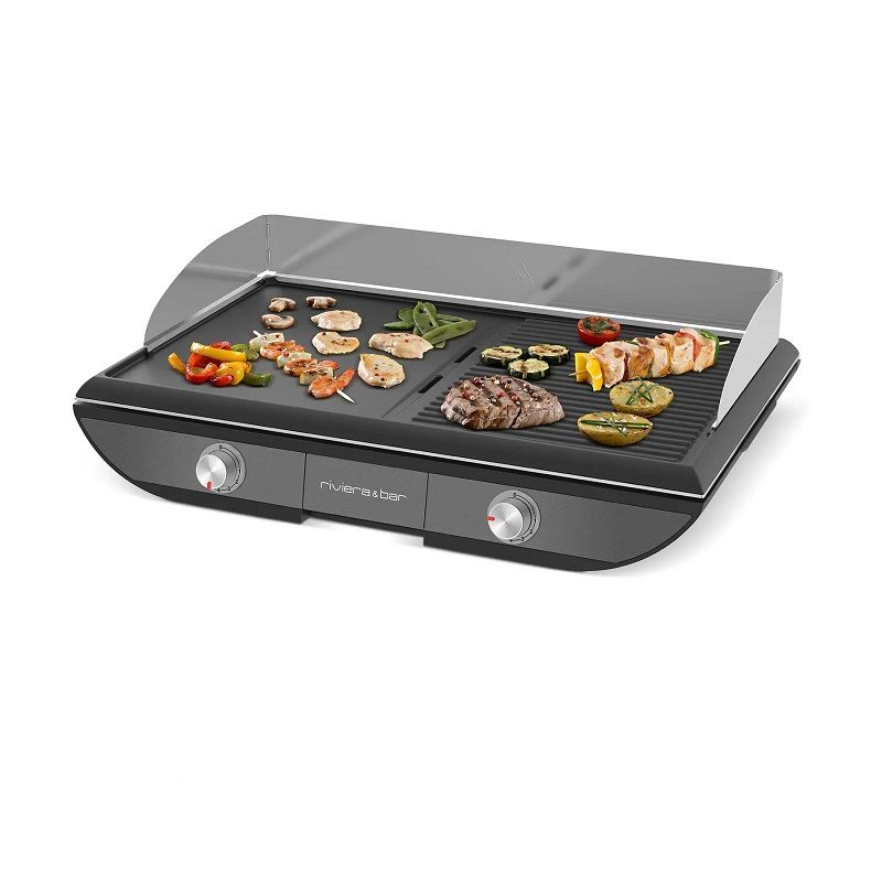 Riviera&Bar Plancha két zónás asztali grillsütő, 53,5x33cm, 2300W (QPL 570)