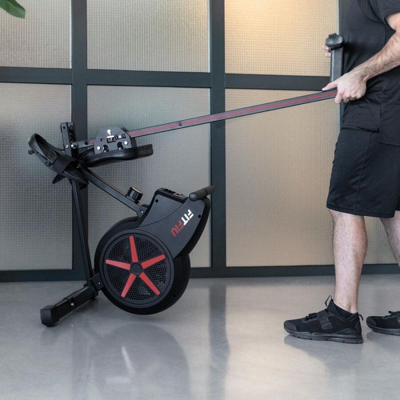 Fitfiu Fitness RA-100 összecsukható evezőpad, légellenállással, 110kg - fekete