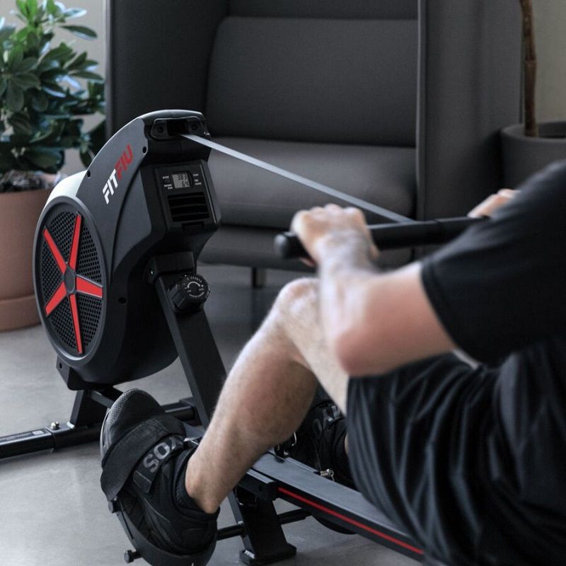 Fitfiu Fitness RA-100 összecsukható evezőpad, légellenállással, 110kg - fekete